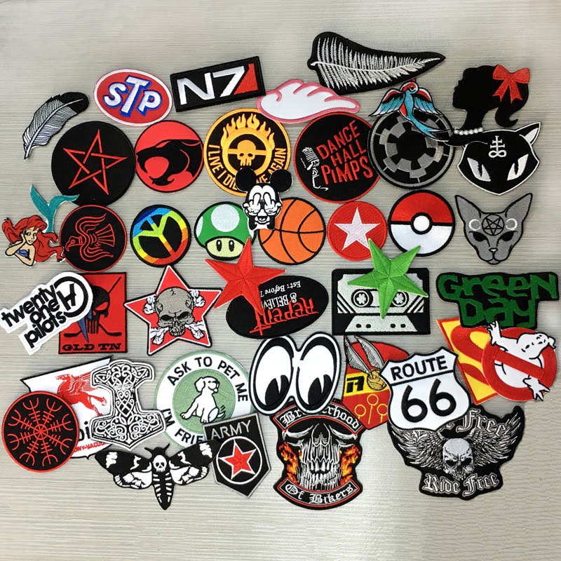 Wholesale Rock Punk Car Motorcycle Cartoon Sport Sew Iron on Embroidered Patch